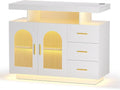 Artiss LED Buffet Sideboard with 3 Drawers and Charging Station