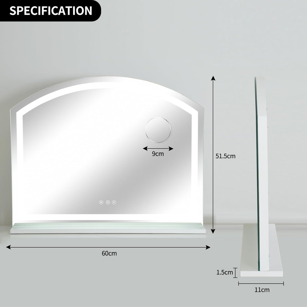 JAMK Vanity Mirror with LED Lights and 10X Magnification