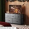 WLIVE 5-Drawer Fabric Dresser - Dark Grey