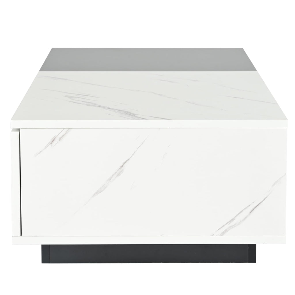 MURUL Marble Effect Veneer Two Door Coffee Table