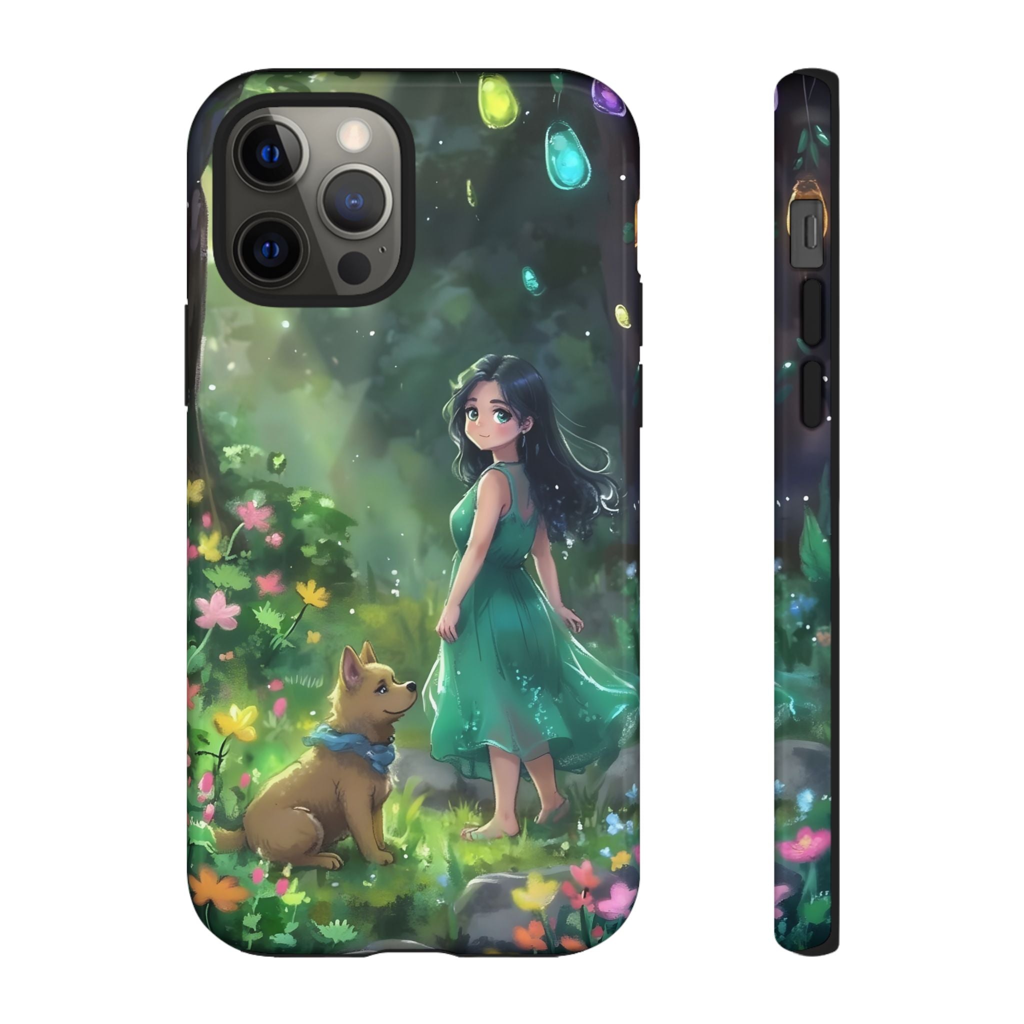 Whimsical Phone Case with Nature and Dog Artwork