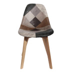 Home Deco Factory Scandinavian Style Patchwork Chairs Set of 2