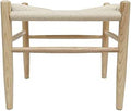 WNJAPAN Nordic Wooden Paper Cord Ottoman Chair - Natural