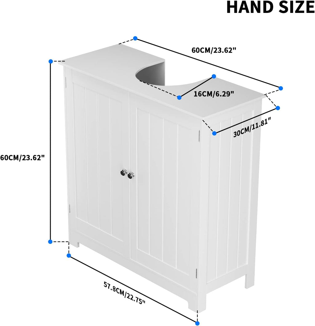 Lucn Pedestal Bathroom Cabinet White
