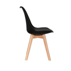 Life Interiors Lorenzo Retro Dining Chairs Set of 2 with Cushioned Seat