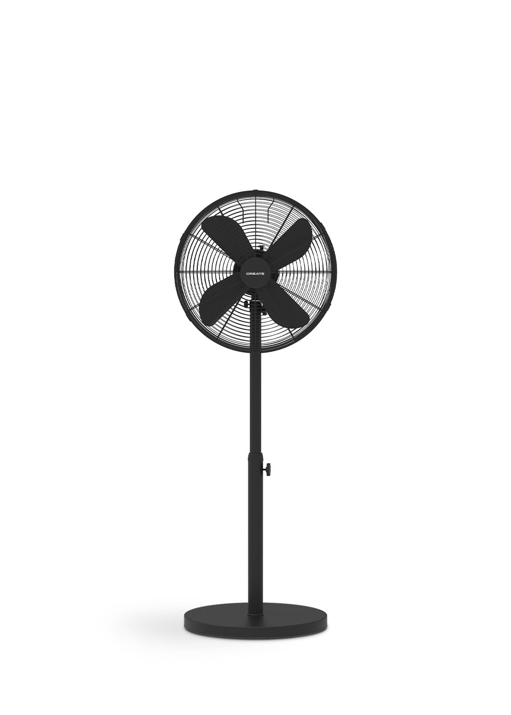 Create Air Stand Easy Oscillating standing fan with adjustable height and 3-speed settings