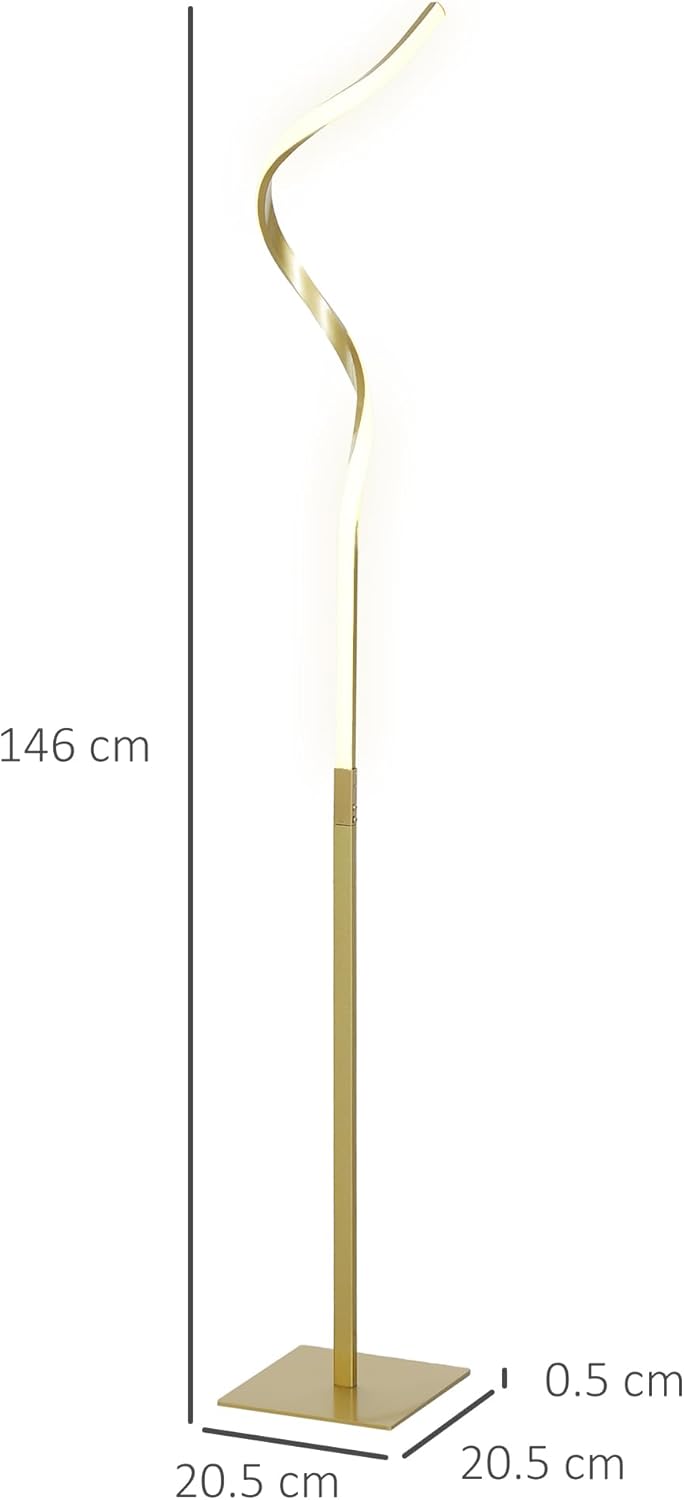 HOMCOM LED Floor Lamp - Gold Tone