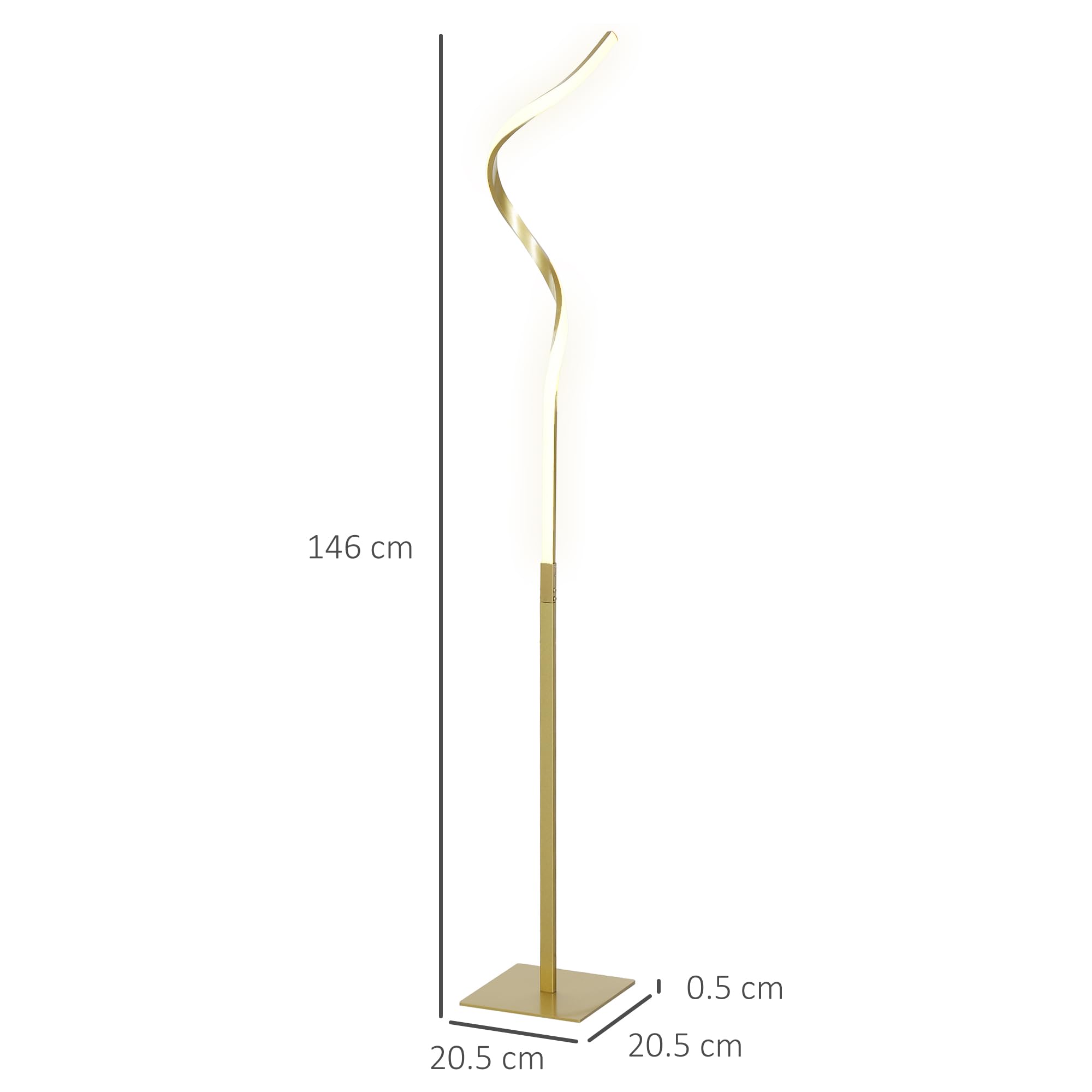 HOMCOM Modern Dimmable LED Floor Lamp with Adjustable Brightness
