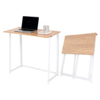 H&H Happy Home Foldable Computer Desk with Antique Style
