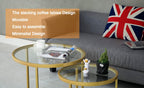 MAIKAILUN Round Nesting Coffee Table Gold Set of 2