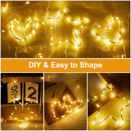 Forepin Fairy Lights, 20 Pack Battery Operated, 1M Warm White String Lights For Indoor Decoration