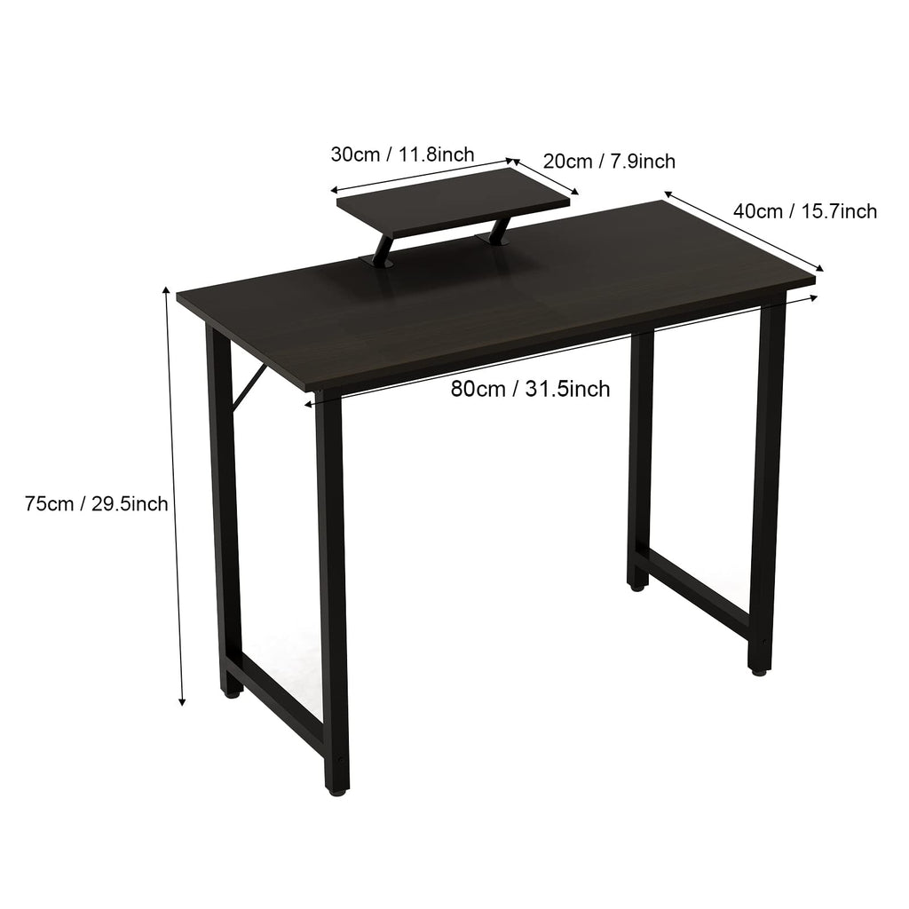 Chleby Adjustable Modern Computer Desk with Holder, Black