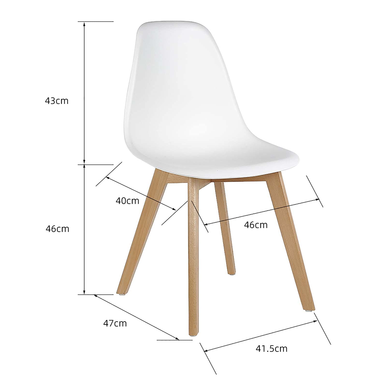 Homewell Scandinavian Dining Chairs Set of 4, Faux Leather, Wood Legs