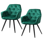 Artiss Set of 2 Green Velvet Dining Chairs