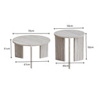 JZGORC Set of 2 White Imitation Travertine Coffee Tables