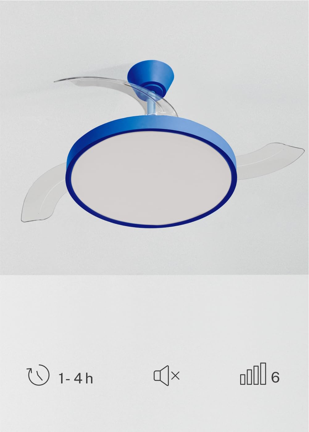 CREATE WIND CLEAR STUDIO M Ceiling Fan with Cobalt Blue Light