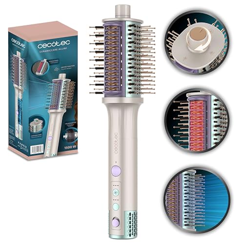 Cecotec CeramicCare Allin1 Blower Brush in beige with advanced ceramic coating
