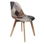 Home Deco Factory Scandinavian Style Patchwork Chairs Set of 2