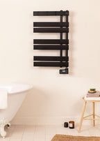 CREATE Electric Wall Towel Rack with Hooks, Black