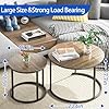 Aboxoo Round Nesting Side Tables - Oak Finish