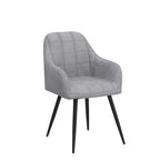 MCC Direct 2x Faux Matte Suede Leather Dining Chairs in Light Grey