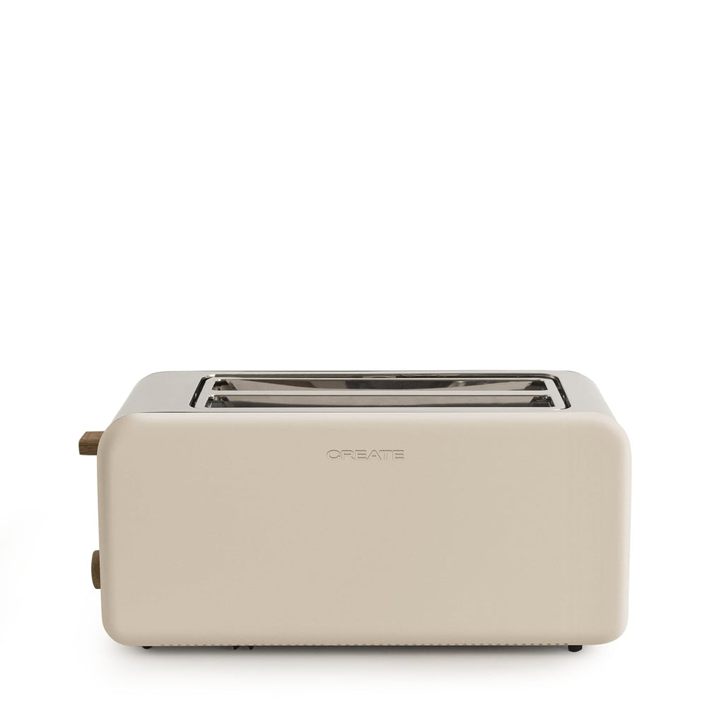 CREATE Retro XL Toaster with 6 power levels, crumb tray, and 1500W power