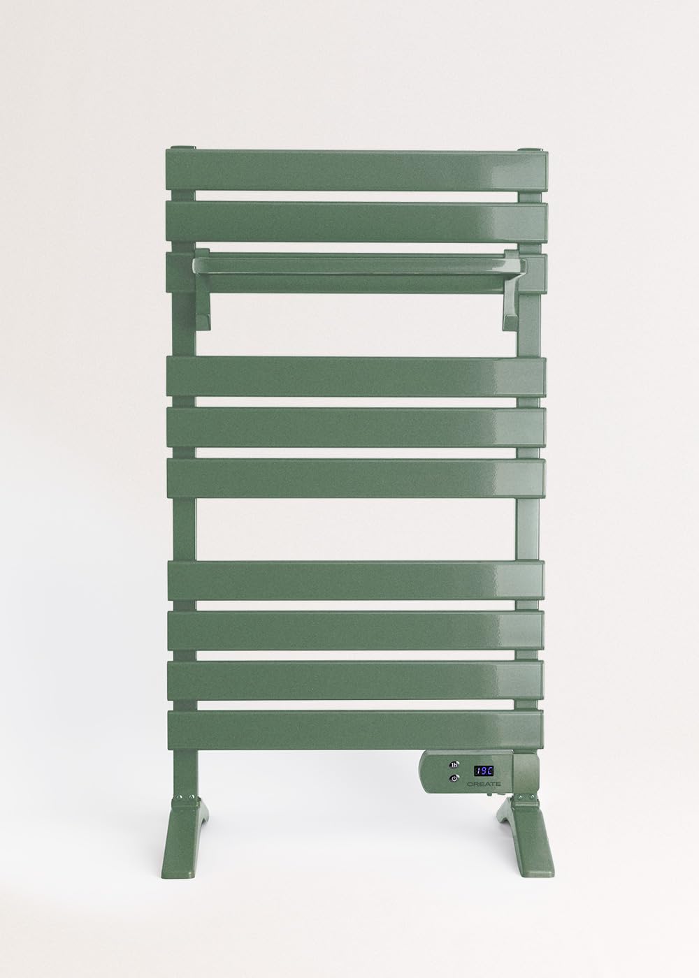 CREATE Sage Green Electric Towel Warmer with Timer and LCD Display
