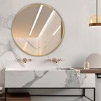 jshdufhuegfdbcngbg Wall Mounted HD Explosion-Proof Round Silver Mirror