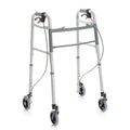 Bello foldable walker with 4 swivel wheels, adjustable height, and parking brake