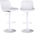 Youhauchair Swivel Bar Stools Set of 2 - White PU Leather