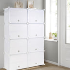 TEENO 8-Level Shoe Cabinet for 32 Pairs with Door