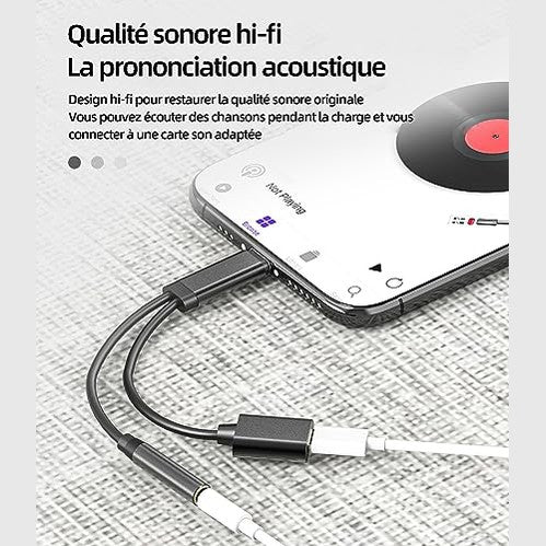 Kefiany Lightning To 3.5Mm Jack Adapter & Charger For Iphone 14/13 - Dual Functionality