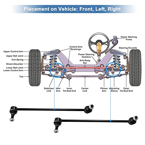 X Autohaux Front Sway Bar Links For Kia Optima & Hyundai Sonata - Stabilizes Driving