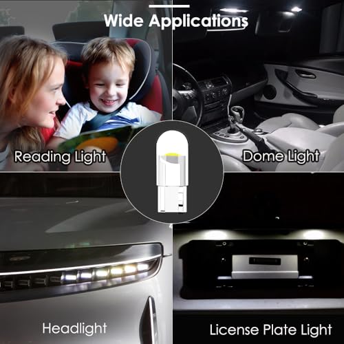 Noobibaba W5W Led Car License Plate Light Bulb - Energy Efficient & Long Lasting