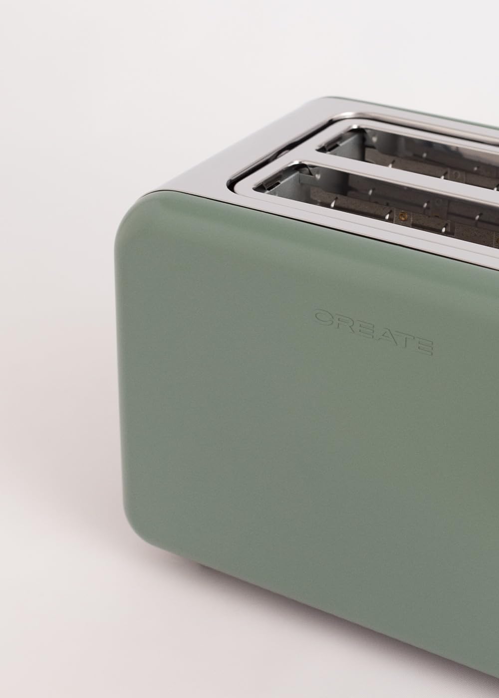 CREATE Sage Green Retro Toaster with 6 Power Levels