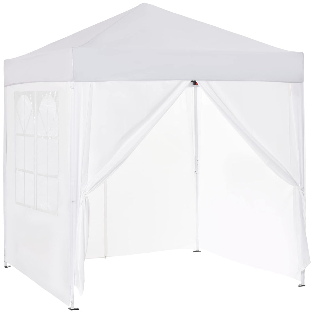Outsunny 2x2m waterproof pop-up folding gazebo with 4 side walls, drain holes, and UV protection