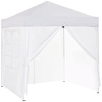 Outsunny 2x2m waterproof pop-up folding gazebo with 4 side walls, drain holes, and UV protection