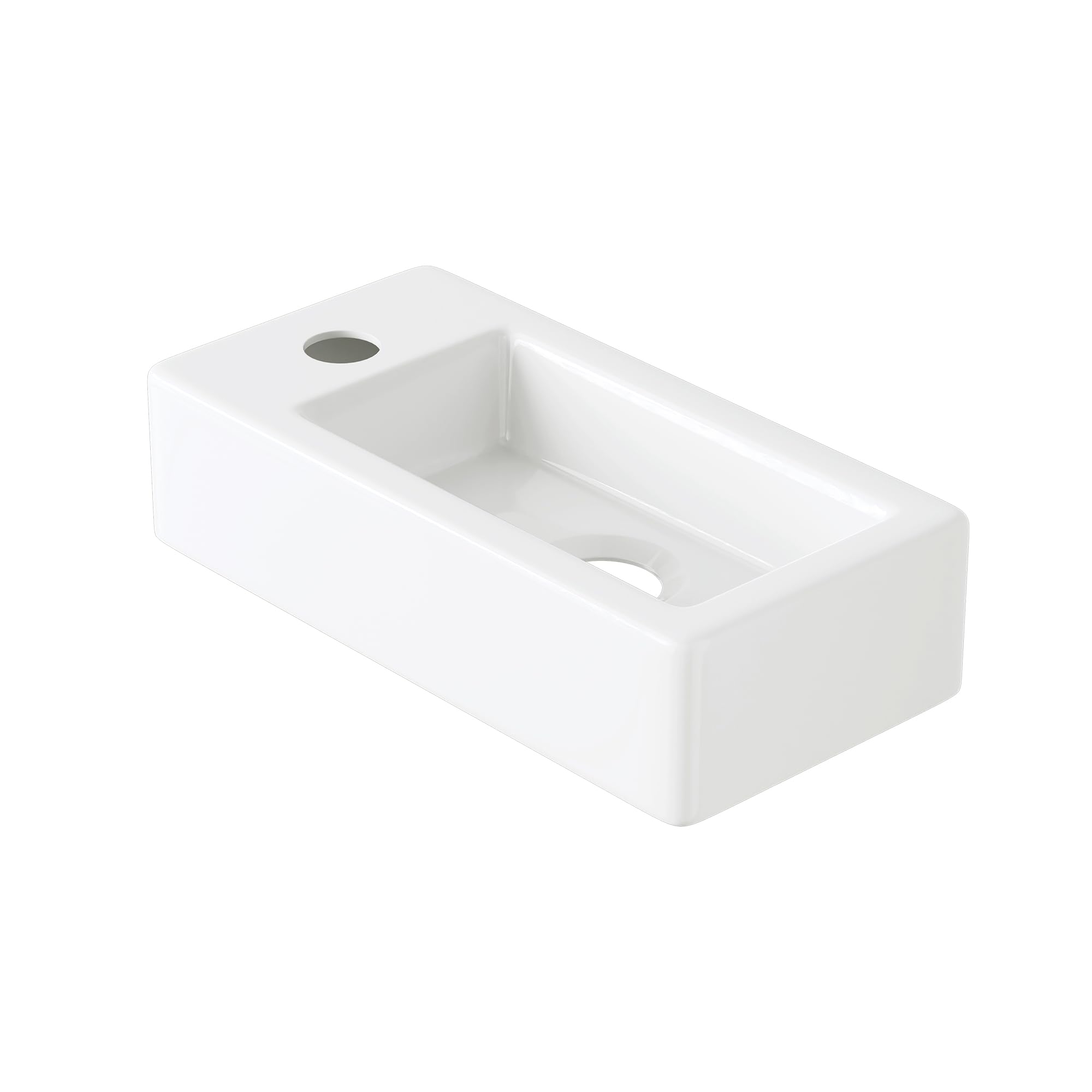 Eridanus modern rectangular ceramic bathroom sink with clean lines