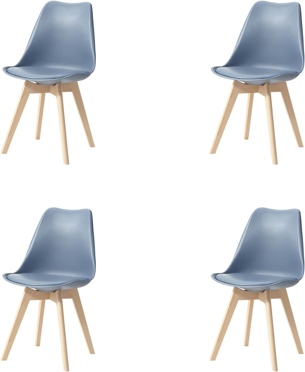 HJhomeheart Modern Blue Dining Chairs Set of 4 with Removable Cushions