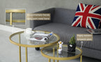 MAIKAILUN Round Nesting Coffee Table Gold Set of 2