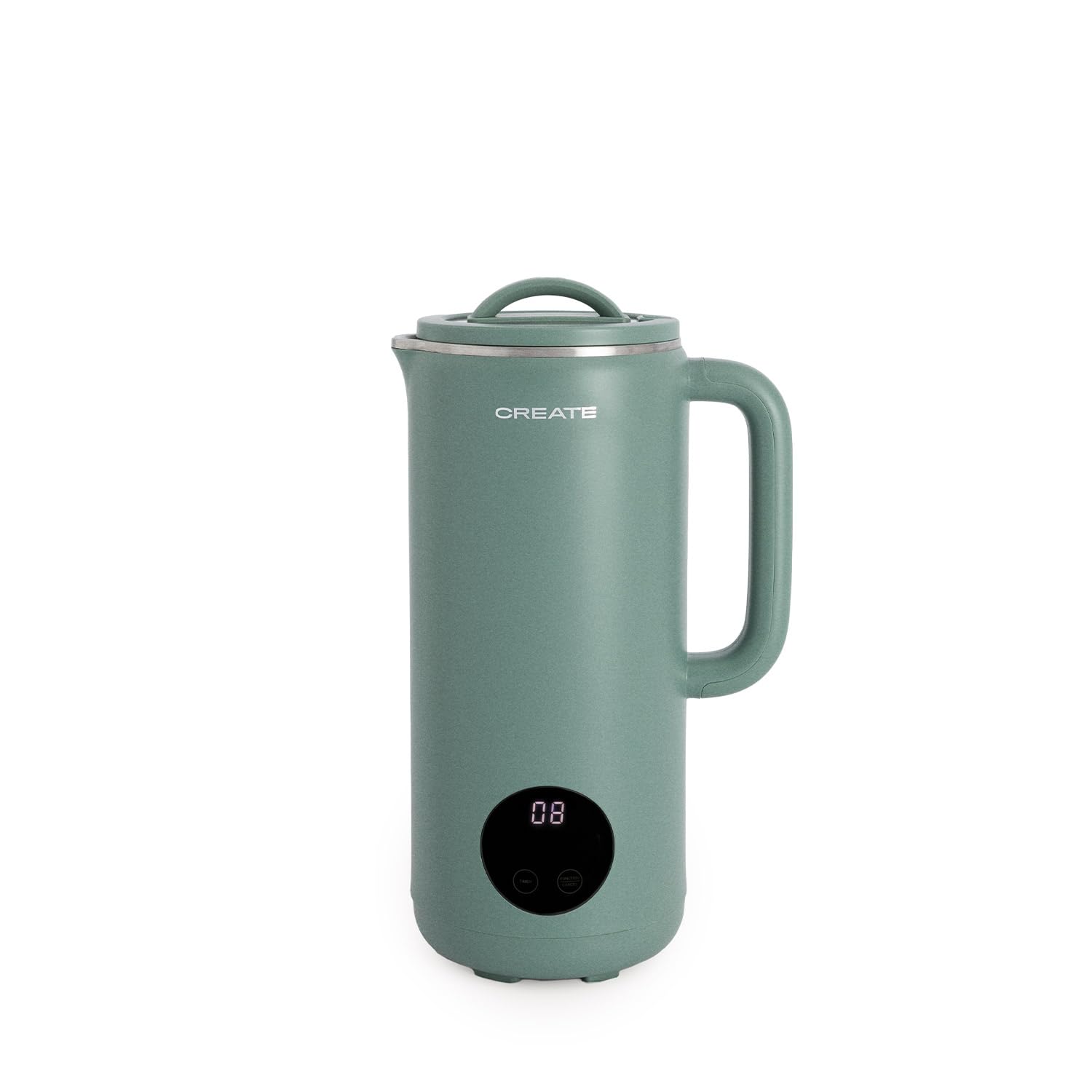 CREATE Vegan Milk Maker Multifunctional Machine in sage green with a stainless steel blade