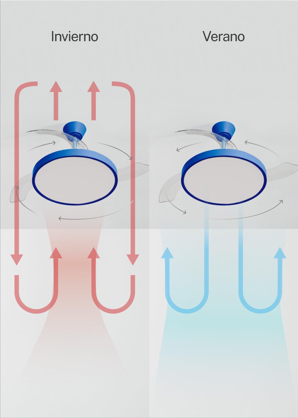CREATE WIND CLEAR STUDIO M Ceiling Fan with Cobalt Blue Light
