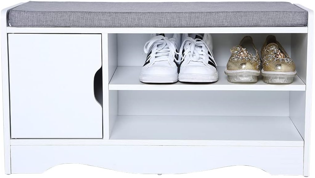 Heute Wooden Shoe Bench - Padded Seat
