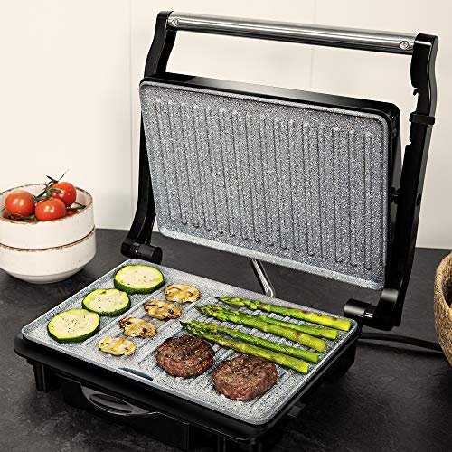 Cecotec - 1500W Electric Grill with RockStone Coating & Easy Clean Design