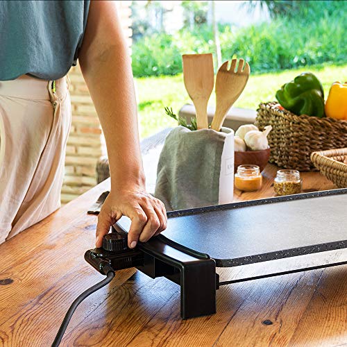 Cecotec - Tasty & Grill 3000 Electric Hob, 2600W, RockStone Coating, M-Shaped Heating