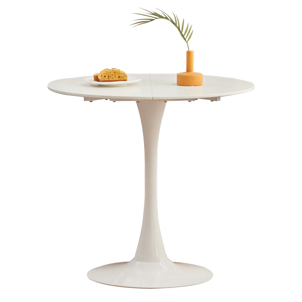Stylish white round dining table with a diameter of 80cm from GrandCA HOME, suitable for 2-4 people