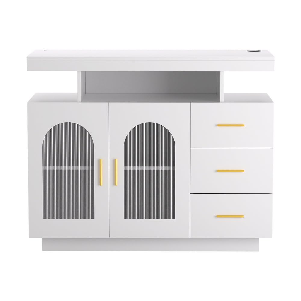 Artiss LED Buffet Sideboard with 3 Drawers