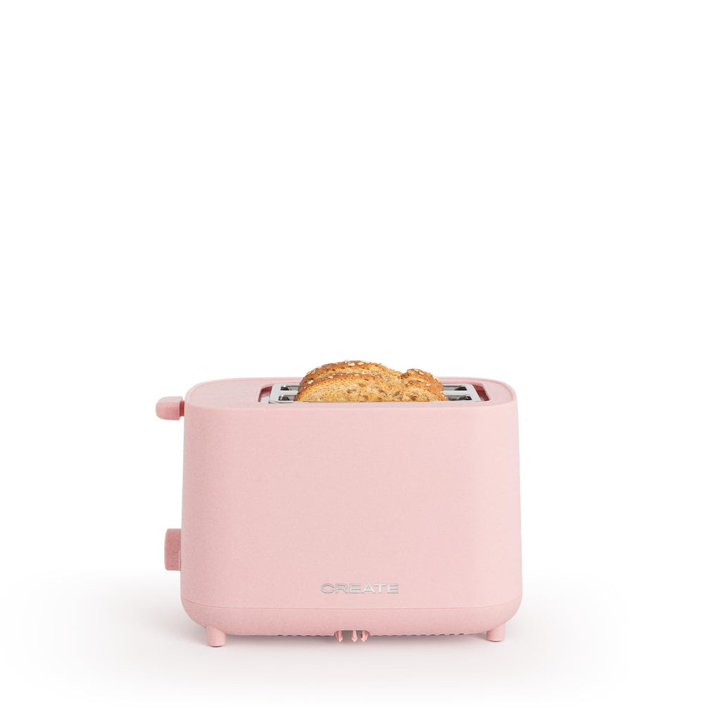CREATE Pink Toaster with 6 Power Levels and Safety Features