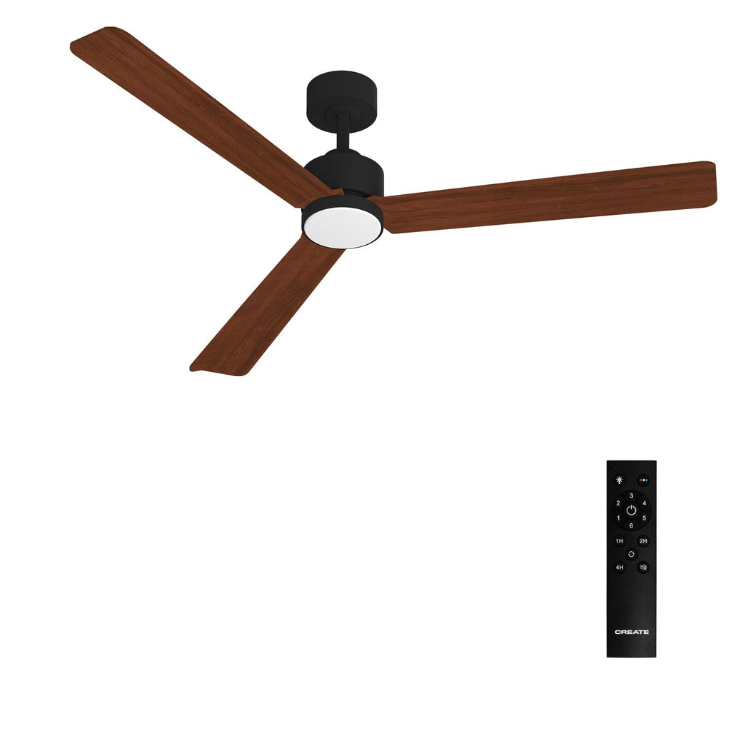 Create Wind Modern L Ceiling Fan with dark wood black light and remote control