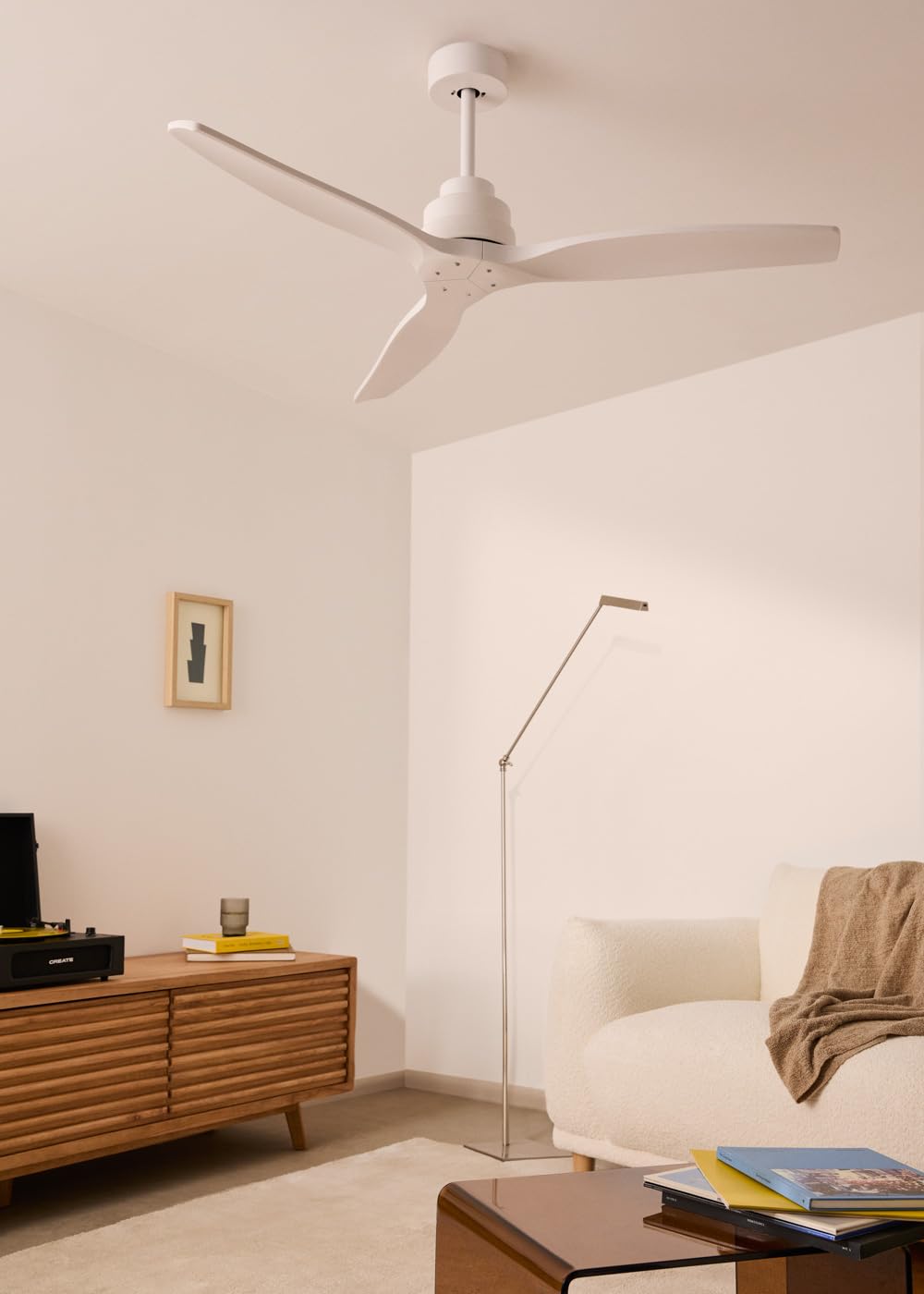 Create Windstlyance Natural Wood/White Ceiling Fan with Control